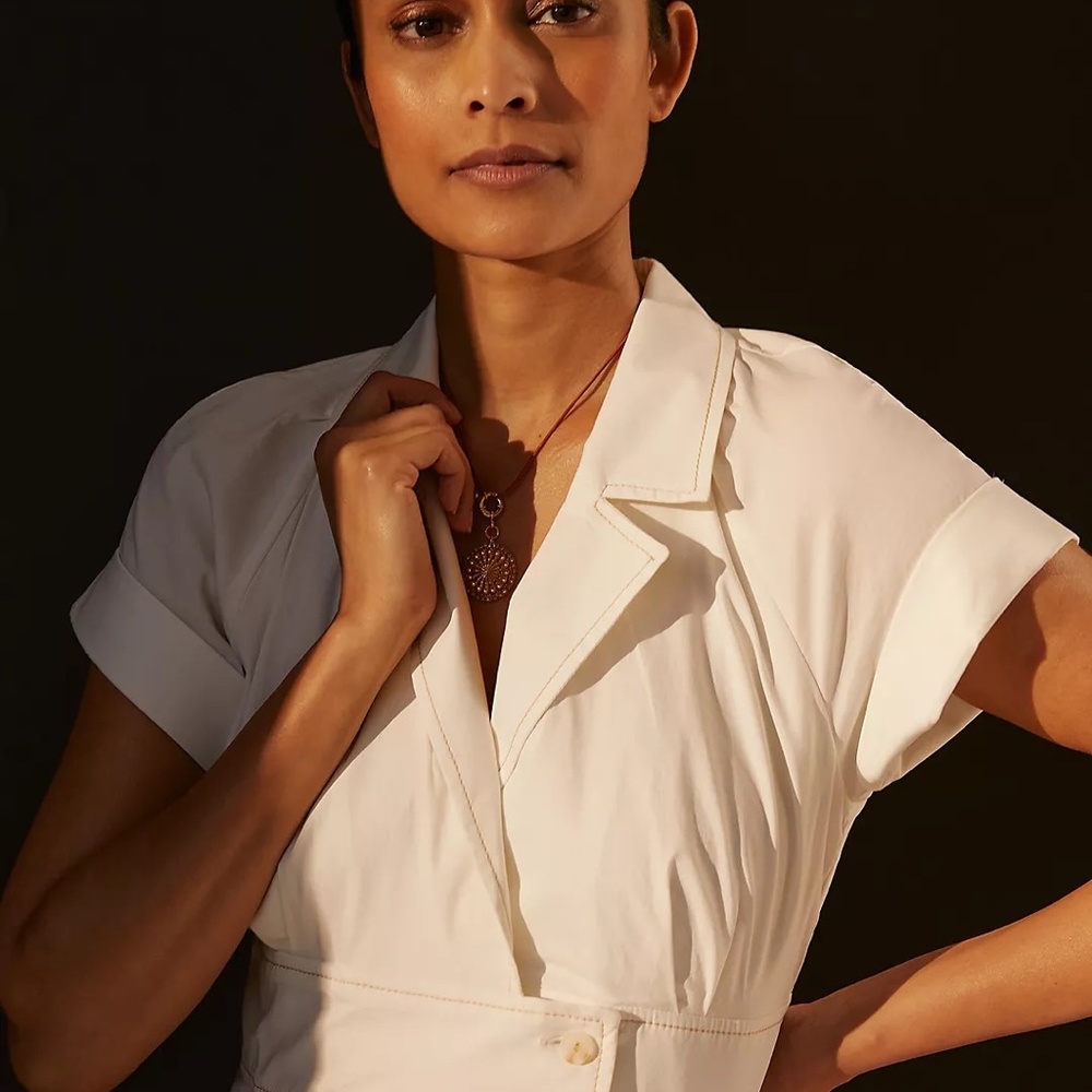 Anthropologie Maeve Poplin sleeve shirtdress midi Hard to find - Picture 3 of 11